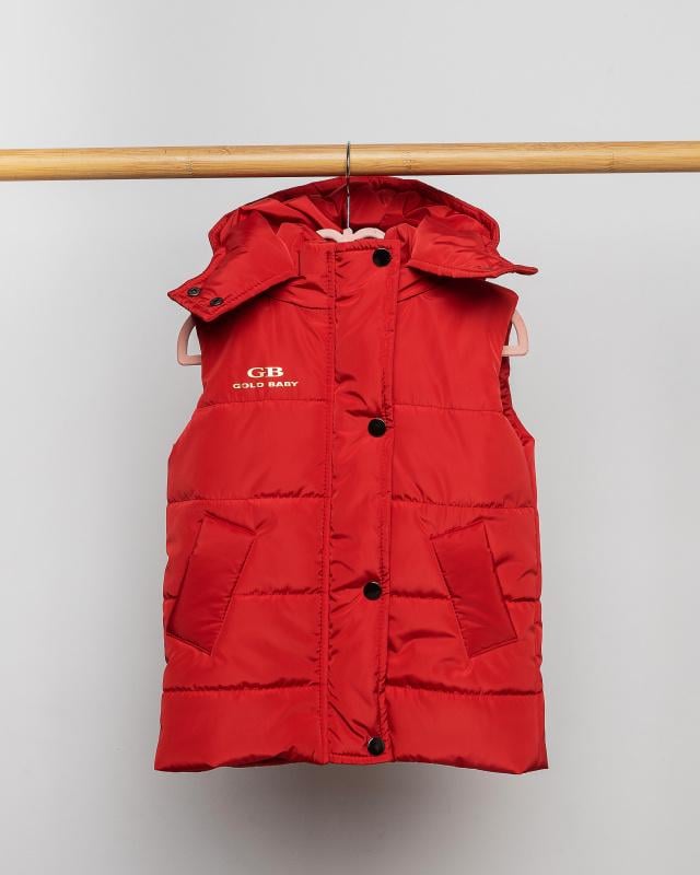 Безрукавка детская демисезонная 122 см Красный (БК86-134-д)