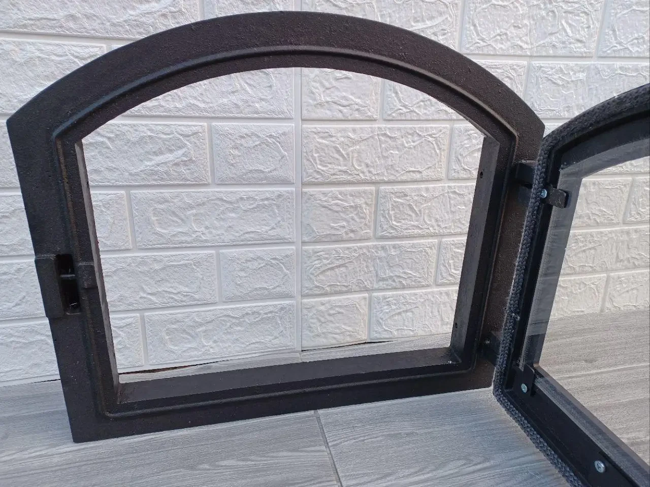 Двері для печі Замкова зі скломі регулятором піддуву 420x490 мм - фото 5 Двері для печі Замкова зі скломі регулятором піддуву 420x490 мм - фото 5