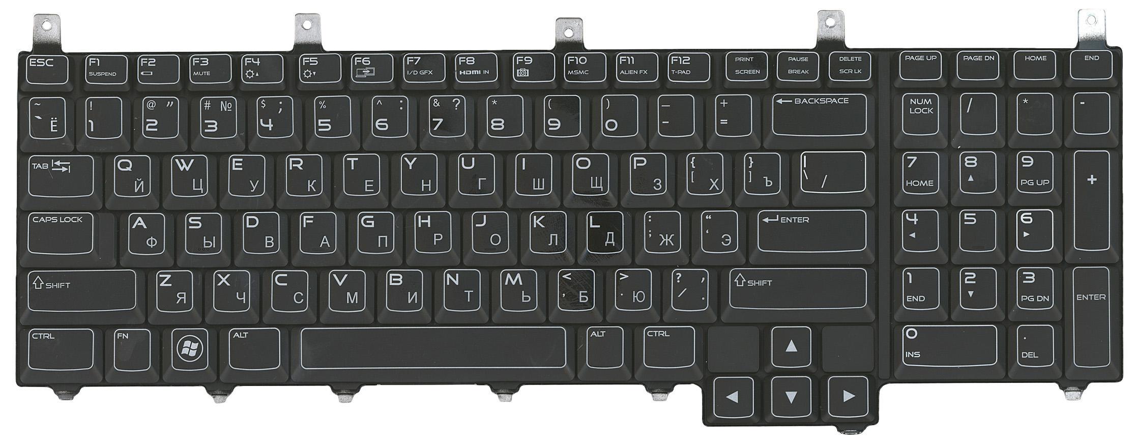 Клавиатура для ноутбука Dell Alienware M17X с подсветкой Light Black