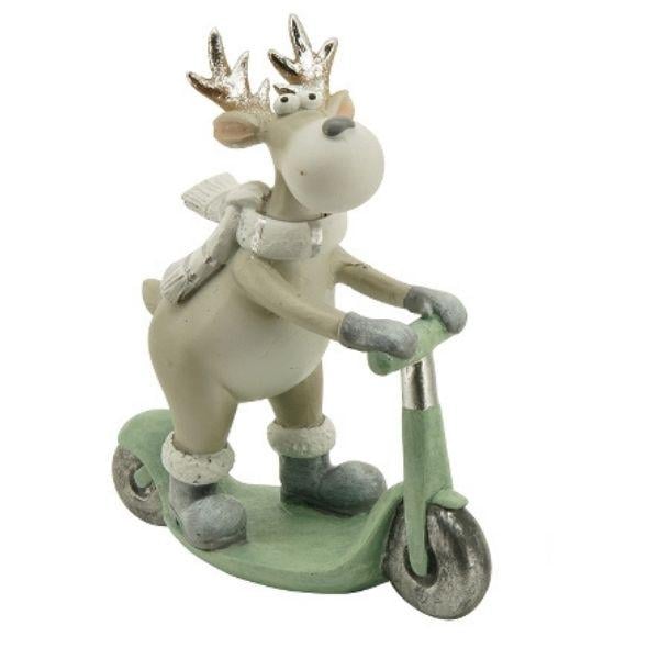 Новорічна фігурка Exner Лось на скейті 16,5x6,5x18 см