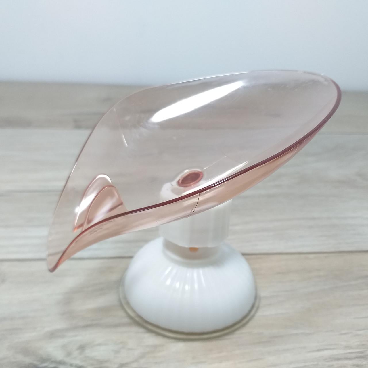 Держатель для губки на раковине на присоске со сливом Белый с розовым (KG-11882) - фото 6