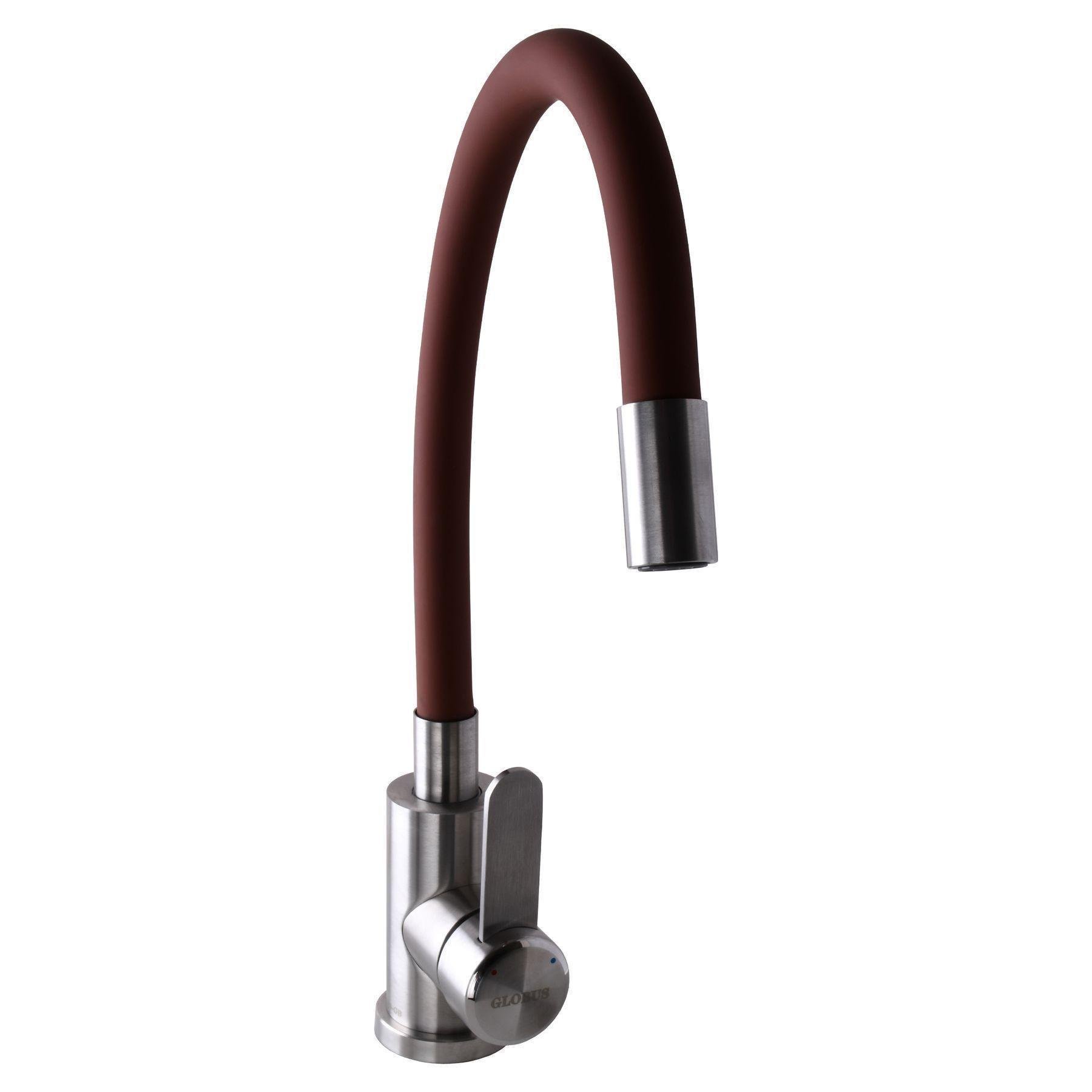 Кран на кухню Globus Lux нікель Сатин/Коричневий (20059)