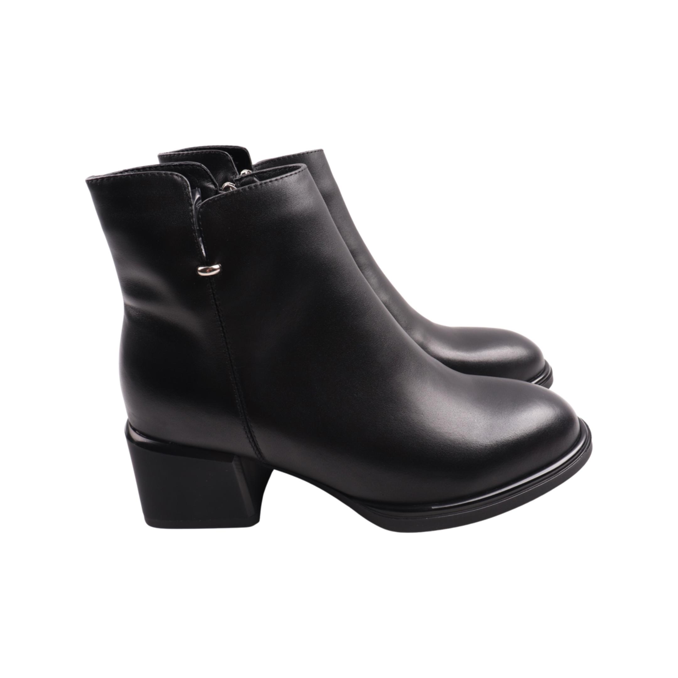 Ботильоны женские Farinni из кожи р. 39 Черный (383-23DH)