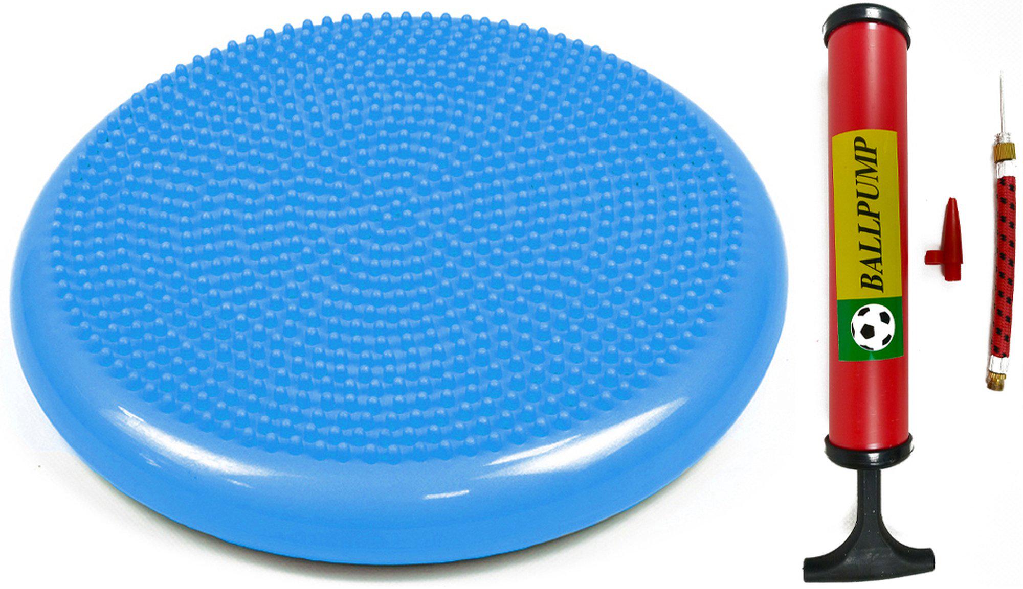 Балансировочная массажная подушка EasyFit 33 см с насосом Голубой (EF-BM33Bll)