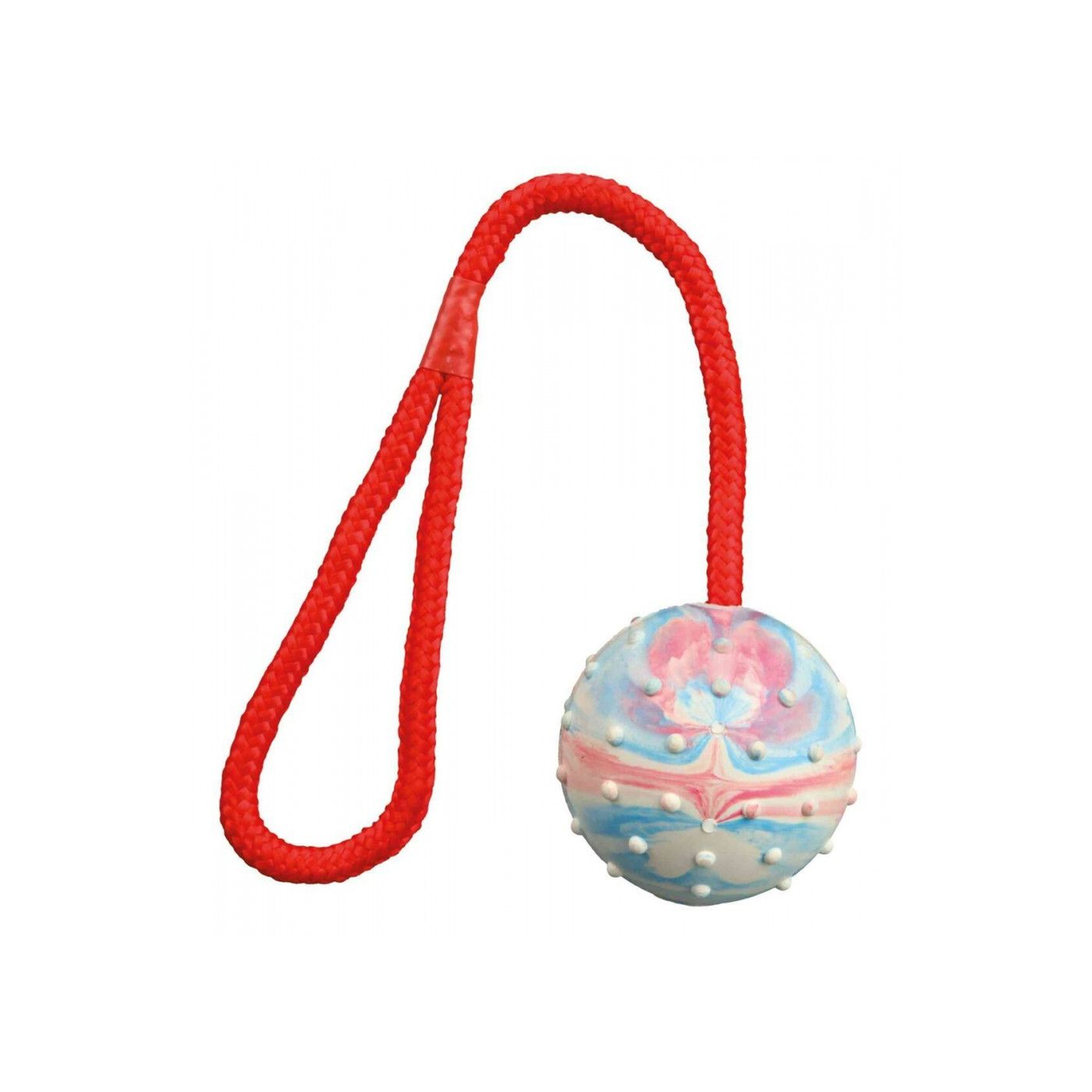 Игрушка для собак Trixie Мяч для дрессировки на веревке с ручкой резина 6/30 см Белый (4011905033051_2)