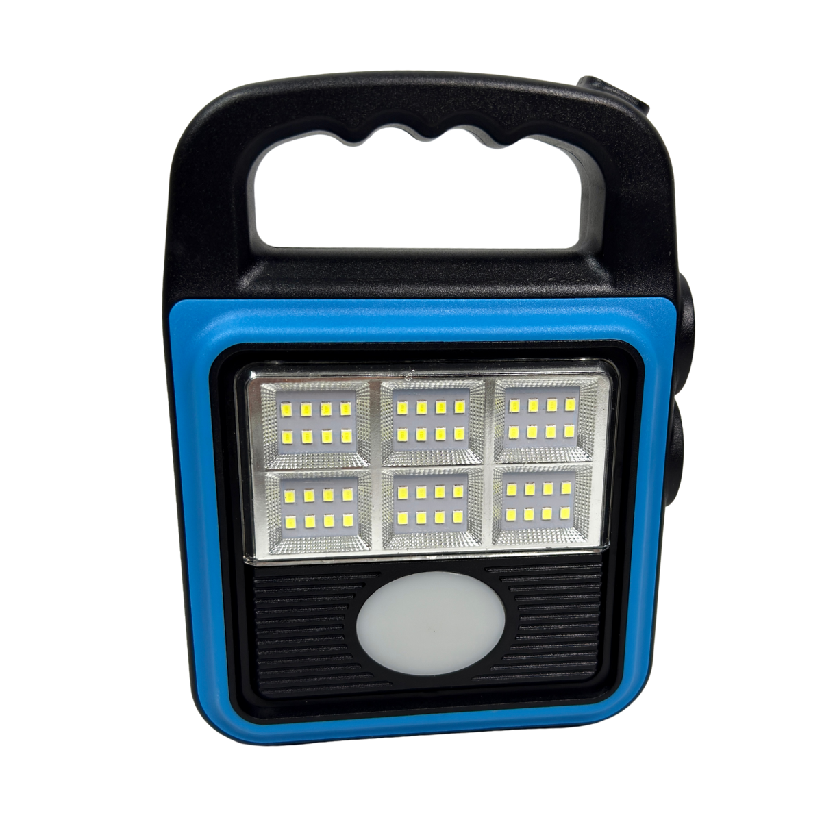 Ліхтар акумуляторний LED COB з сонячною панеллю і функцією повербанк Чорно-синій (A-2301A-Blue)