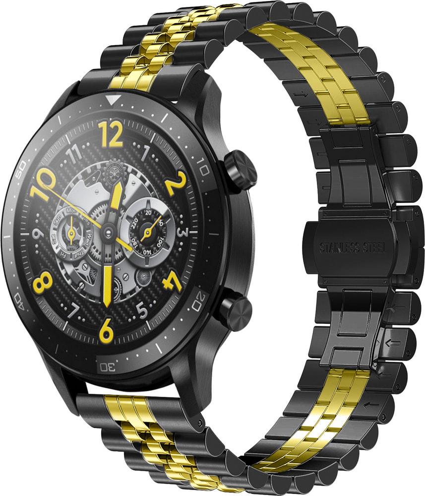 Браслет металлический Stech Line для Realme Watch S Pro Black Gold (29159-02)