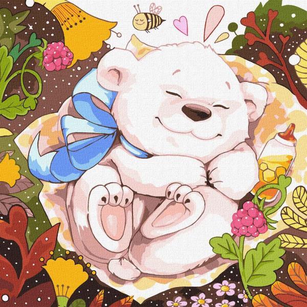 Картина по номерам Идейка Пушистый малыш 30х30 см в термопакете (KHO4214)