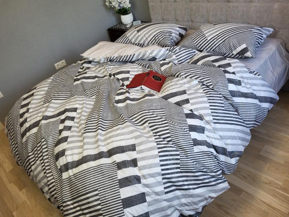 Комплект постельного белья Трек cotton двуспальный на резинке (1929544541)