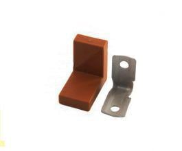 Куточок меблевий одинарний металевий з пластиковою заглушкою Z-03 Вишня