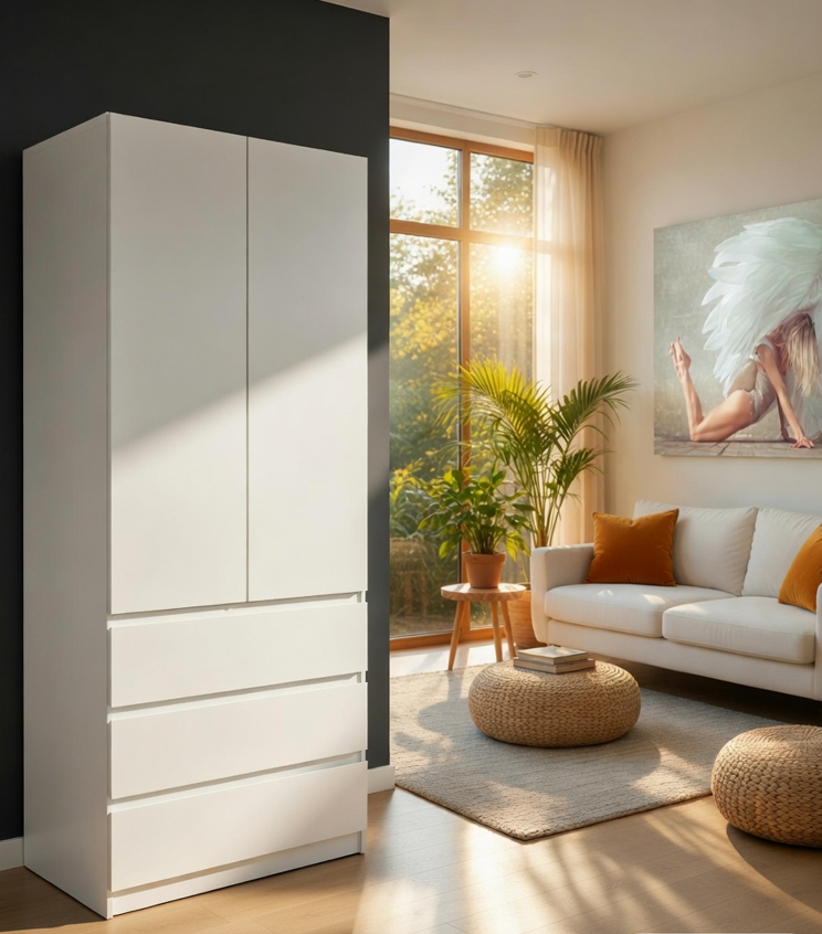 Шкаф для одежды Мастер Форм Брайт 900х520х2000 мм Белый (31309)