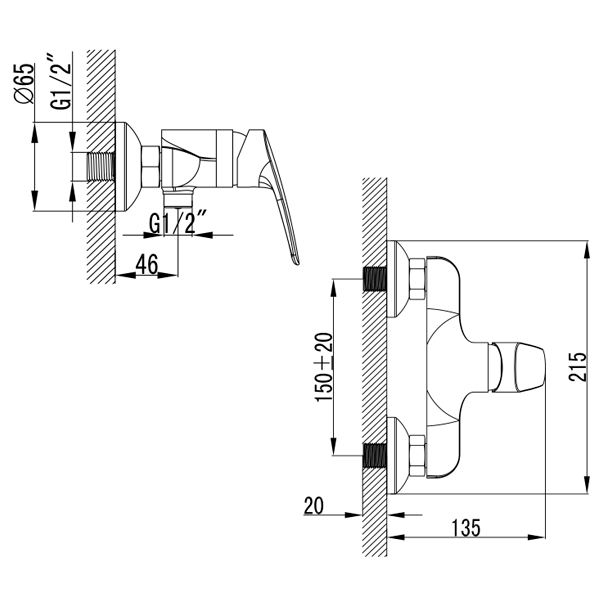 Змішувач для душу Corso DC-1D146C Serio ⌀ 35 (9626300) - фото 2