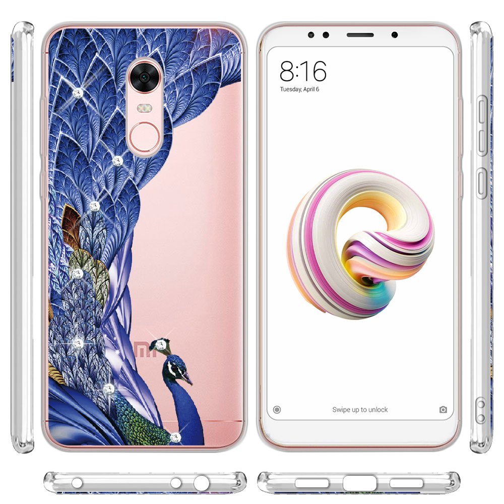 Чехол BoxFace Xiaomi Redmi 5 Plus Павлин со стразами Прозрачный силикон (32522-rs7-32522) - фото 3 Чехол BoxFace Xiaomi Redmi 5 Plus Павлин со стразами Прозрачный силикон (32522-rs7-32522) - фото 3