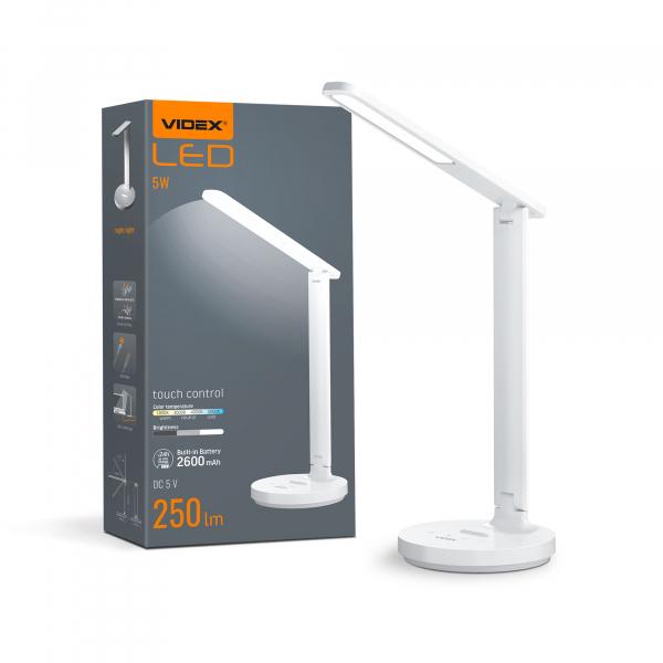 Лампа настiльна Videx з акумуляторомVL-TF16 W/5 W/1800-5000 K