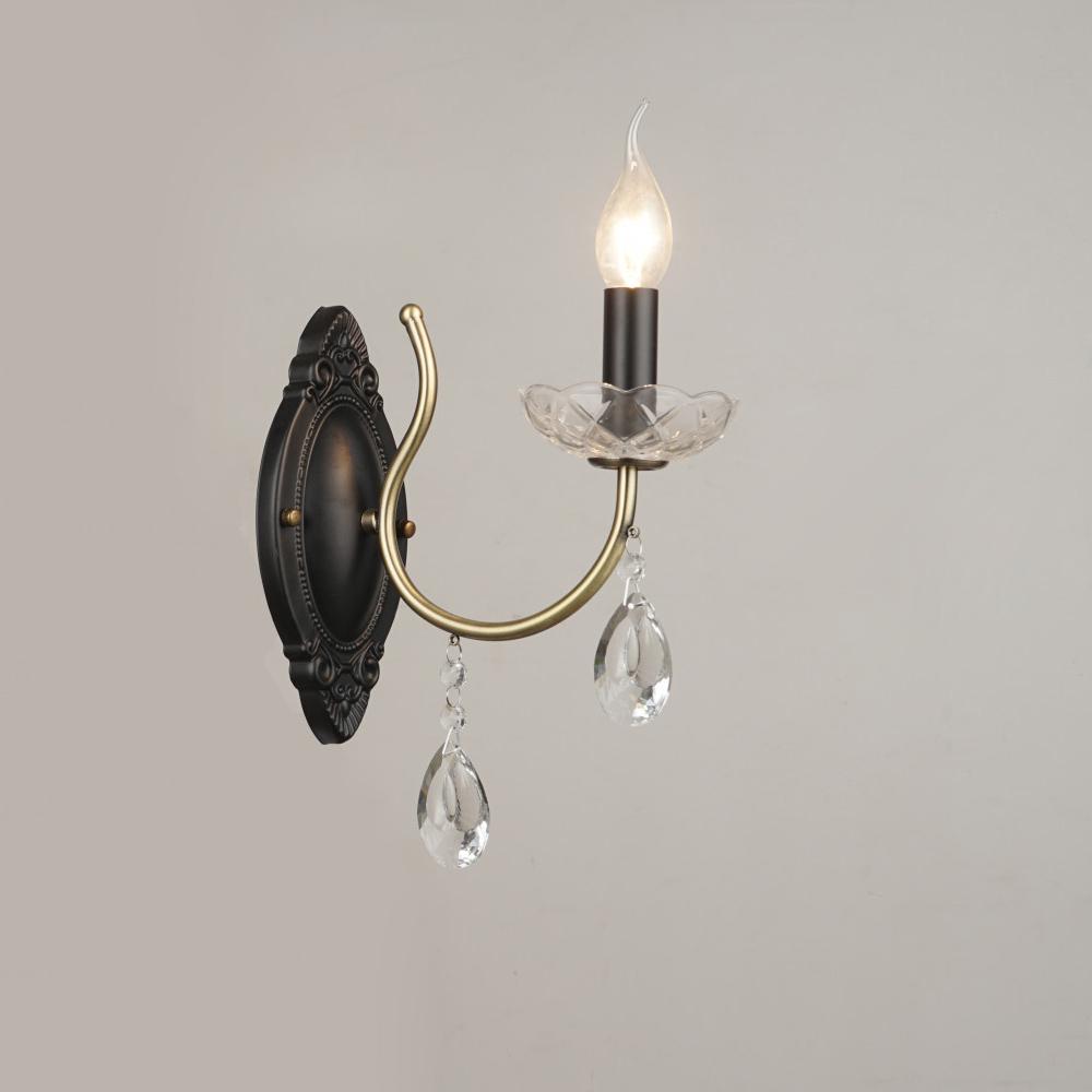 Настінний світильник свічки Light House SRS-18339/1W Чорний/Золотистий Настінний світильник свічки Light House SRS-18339/1W Чорний/Золотистий
