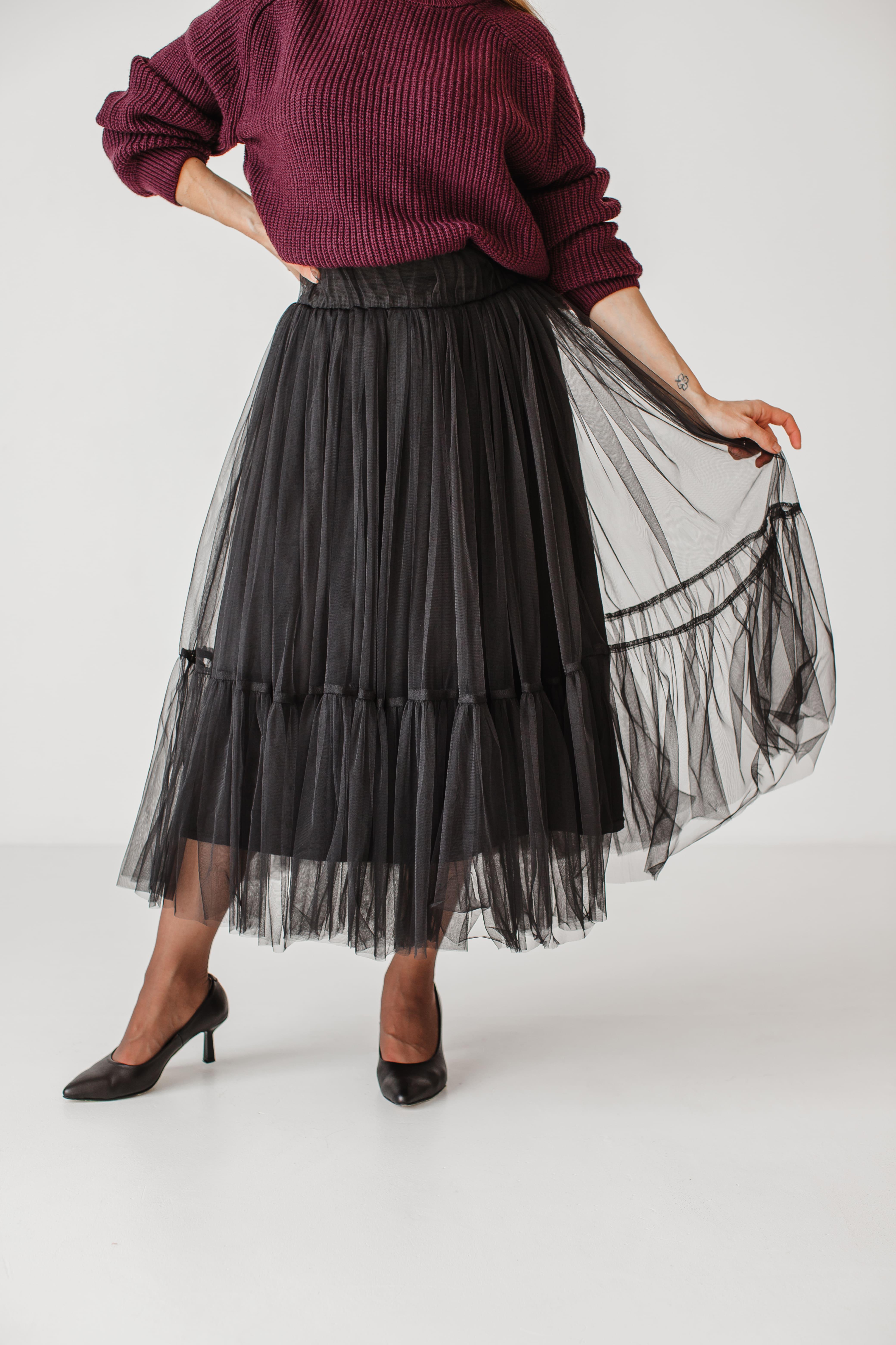 Спідниця жіноча VSlatinina фатинова L Чорний (01234567843) - фото 10 Спідниця жіноча VSlatinina фатинова L Чорний (01234567843) - фото 10