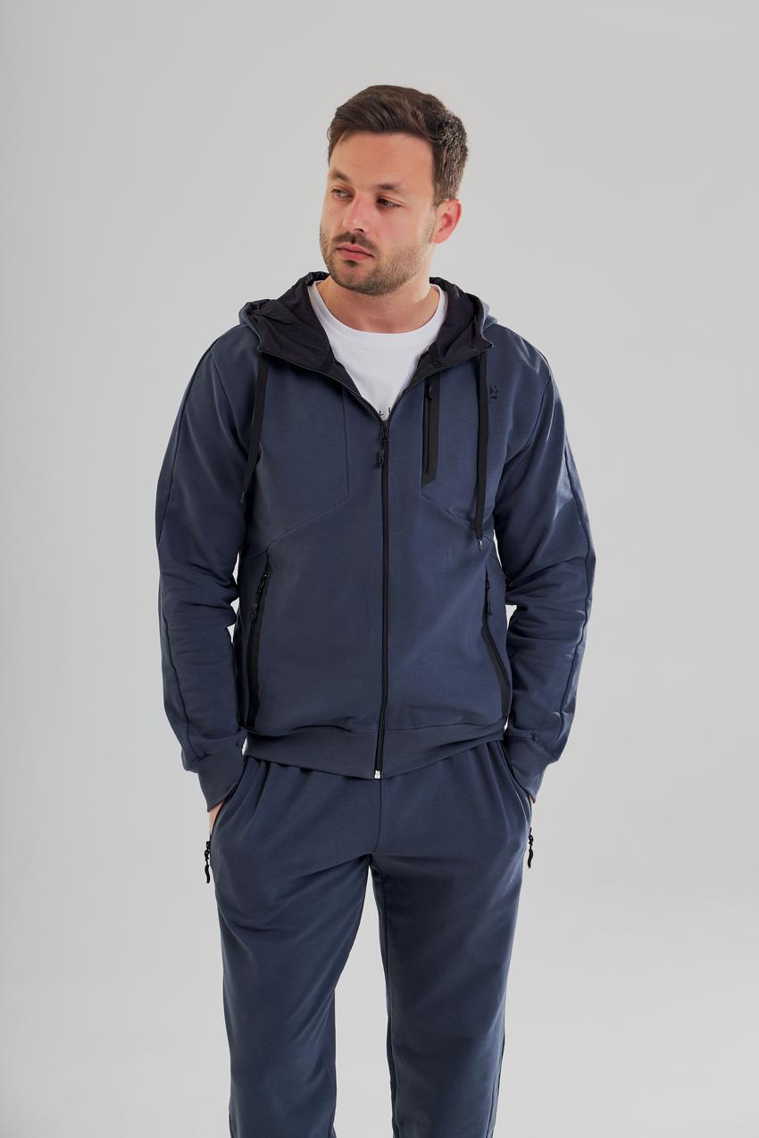 Костюм мужской спортивный М107.2 худи на замке/джогеры XL Синий (801-1-63) - фото 5