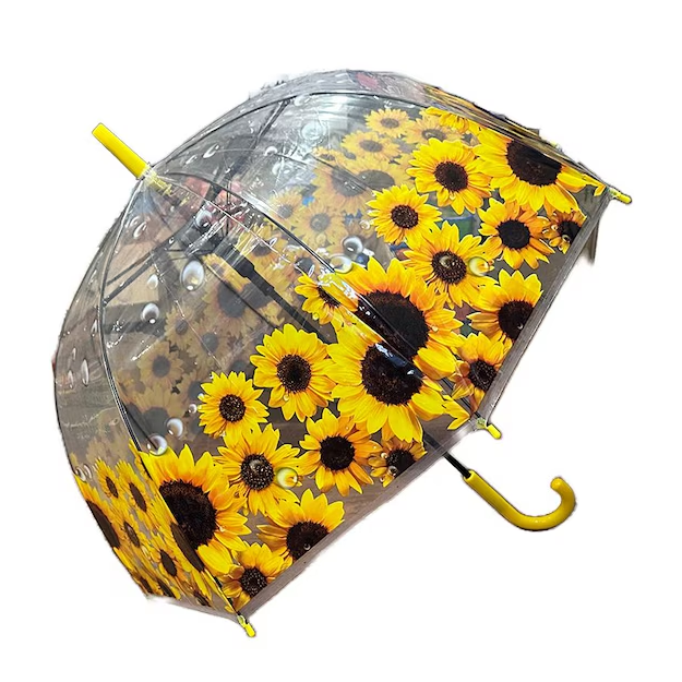 Зонт детский с подсолнухами 65 см Прозрачный (2776212334)