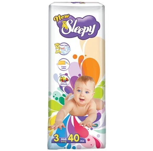Підгузки дитячі Sleepy New Midi-3 5-9 кг 40 шт. (13311551)