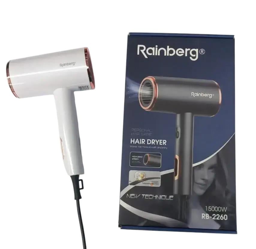 Фен для сушки и укладки волос Rainberg RB-2260 2200 Вт 3 скорости (ML-04621)