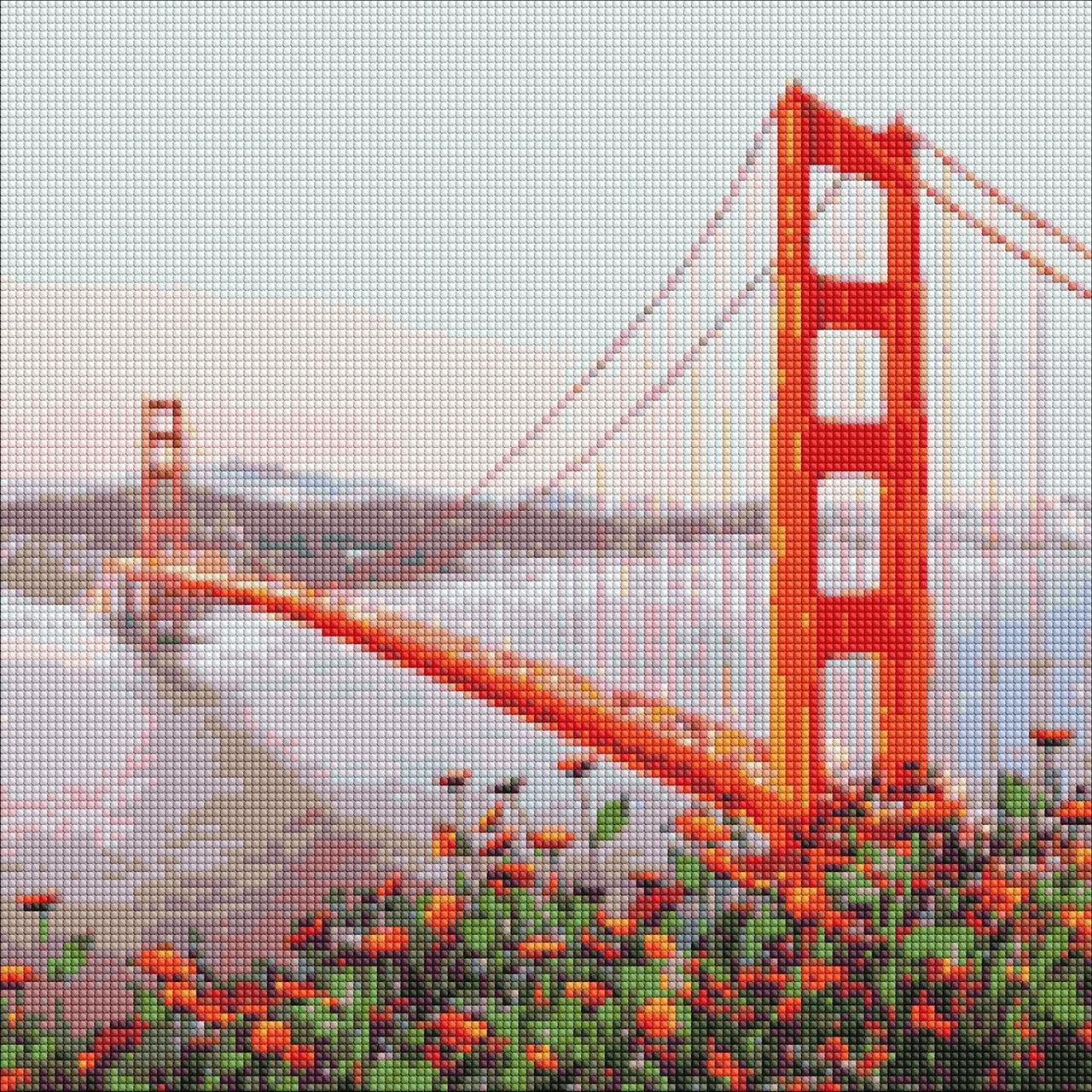 Мозаика алмазная/вышивка Утренний Сан-Франциско 40x40 см (AMO7177)