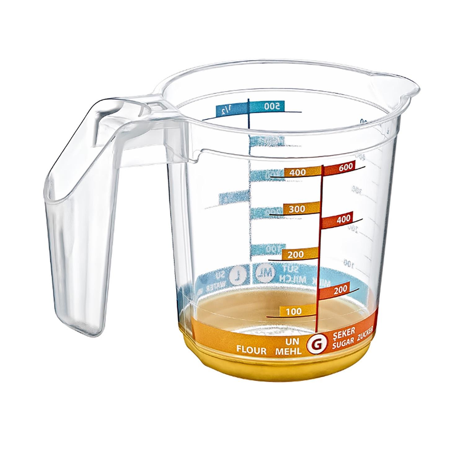 Стакан мерный пластмассовый с ручкой для пищевых продуктов 500 мл (24099330)