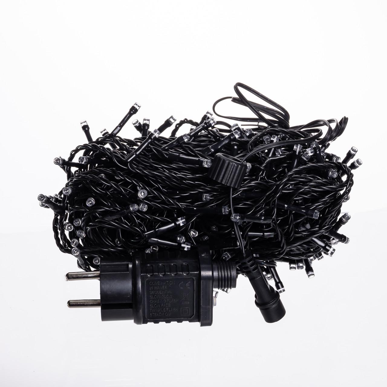 Гірлянда Нитка вулична 300 LED 30 м від мережі Чорний/Синій (CF300L30MBBL) - фото 3