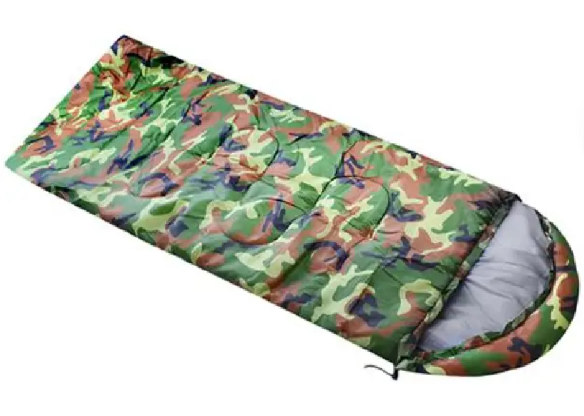 Спальний мішок ковдра з капюшоном Sleeping bag 220х70 см 1,3 кг Камуфляж (2896)