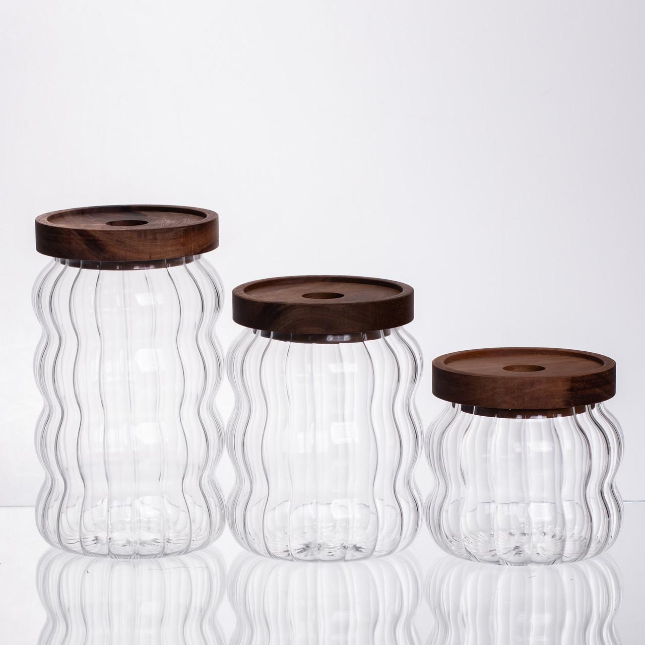 Набір банок для зберігання з бамбуковими кришками 400/600/800 мл (64486-13)