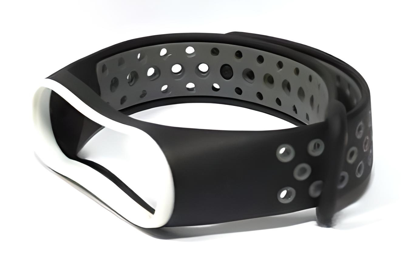 Ремешок для фитнес браслета Xiaomi Mi Band 3 4 Black/Grey