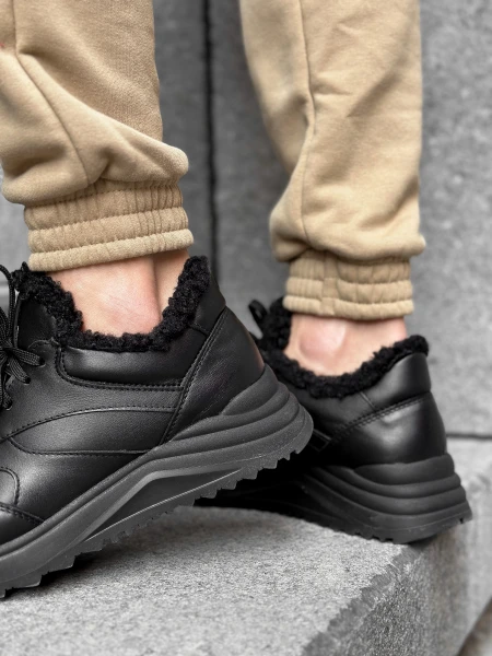 Кроссовки женские кожаные с натуральным мехом р. 40 26 см Черный - фото 3 Кроссовки женские кожаные с натуральным мехом р. 40 26 см Черный - фото 3