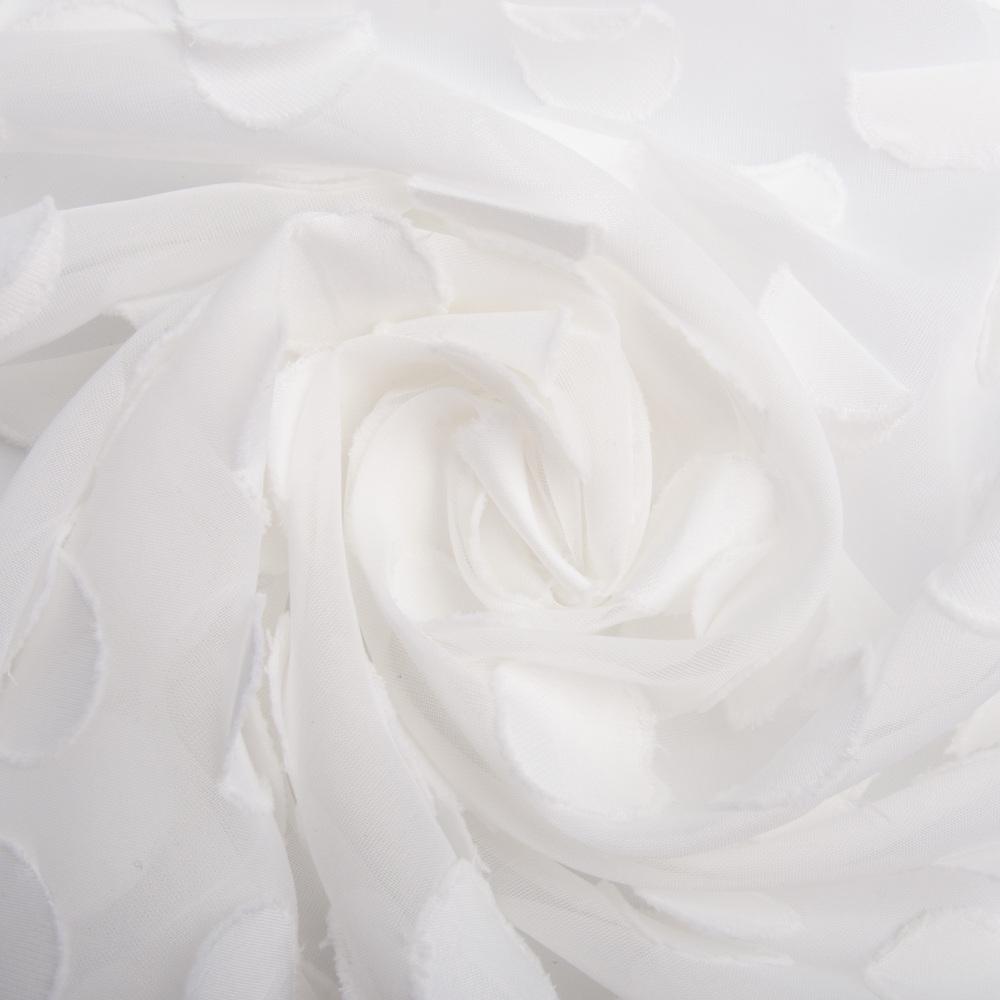 Тканина шифон жаккард Горох Білий (24613)