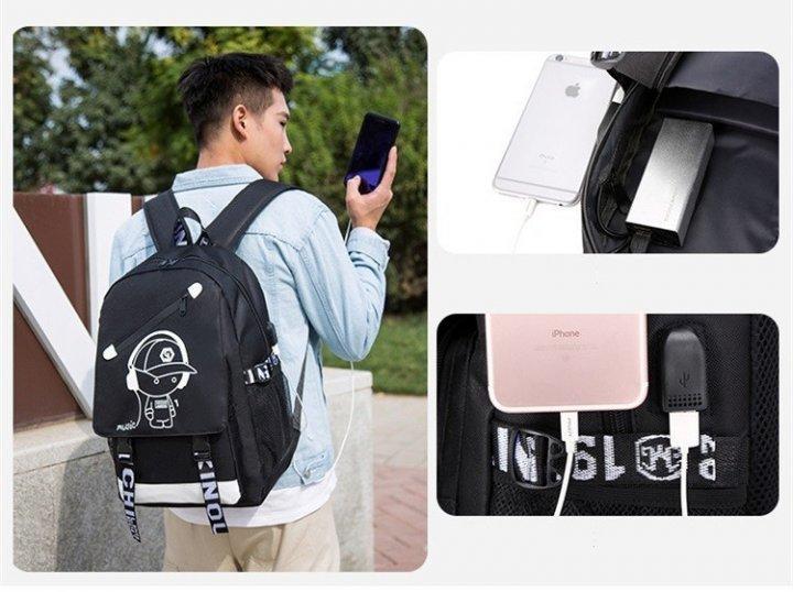 Рюкзак Music с USB светящийся в темноте (1568217610) - фото 7 Рюкзак Music с USB светящийся в темноте (1568217610) - фото 7