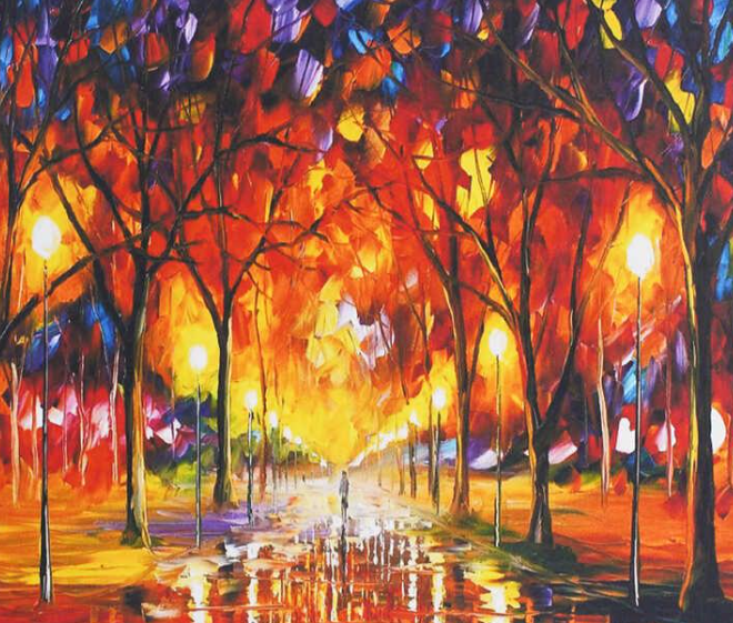 Картина за номерами TK Group 32389 30 Осінь під ліхтарями 40х30 см (121678)