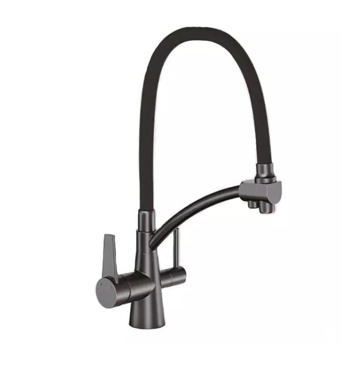 Смеситель для кухни на две воды Gappo G4398-19 с гибким изливом