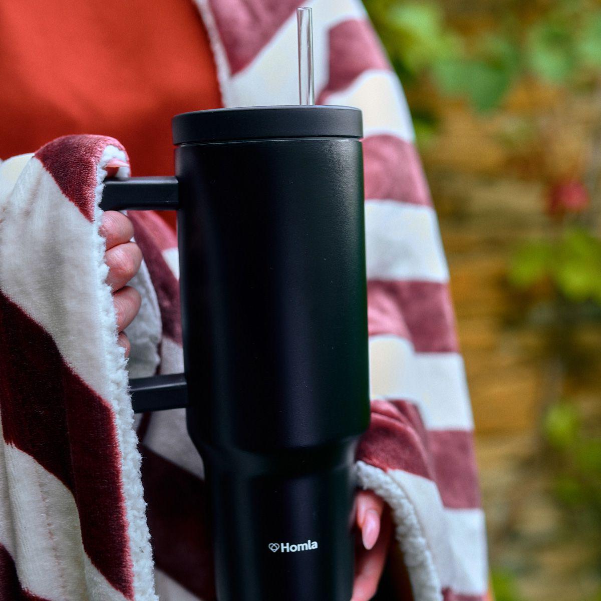 Термокружка с трубочкой Homla LUZZY 1,2 л Черный (234112) - фото 8