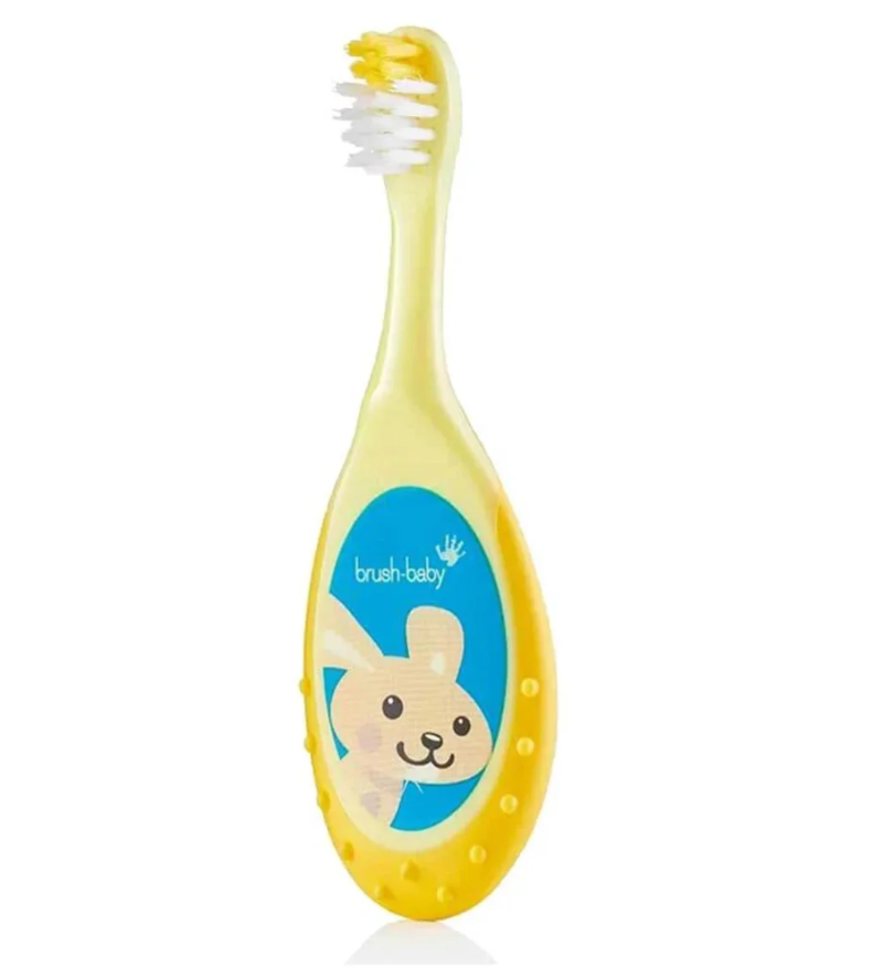 Зубна щітка дитяча Brush-Baby Floss Brush від 0 до 3 років Жовтий (12285553)