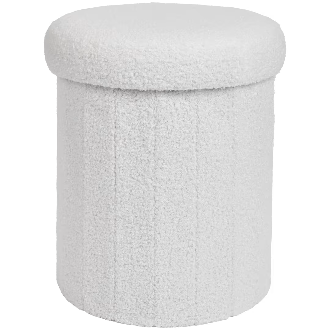 Пуф Spargo складной с отсеком для хранения с плюшевой обивкой круглый Бежевый