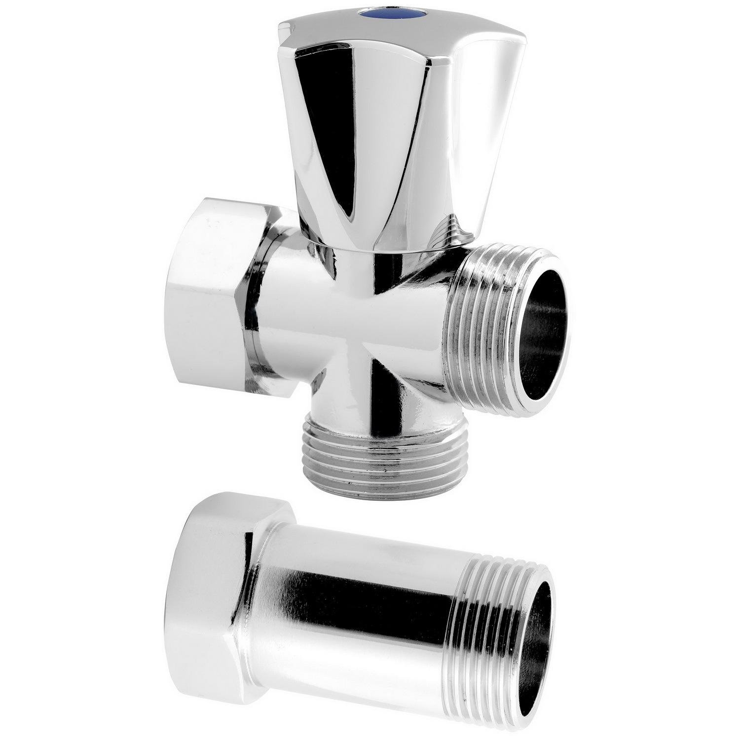 Кран кульовий побутовий подвійний Ferro Z250 3/4" вн-зв-зв кутовий (270884)