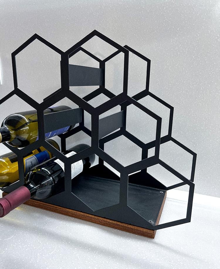 Подставка для вина NC Home Соты из деревянного основания на 9 бутылок (110224) - фото 3 Подставка для вина NC Home Соты из деревянного основания на 9 бутылок (110224) - фото 3