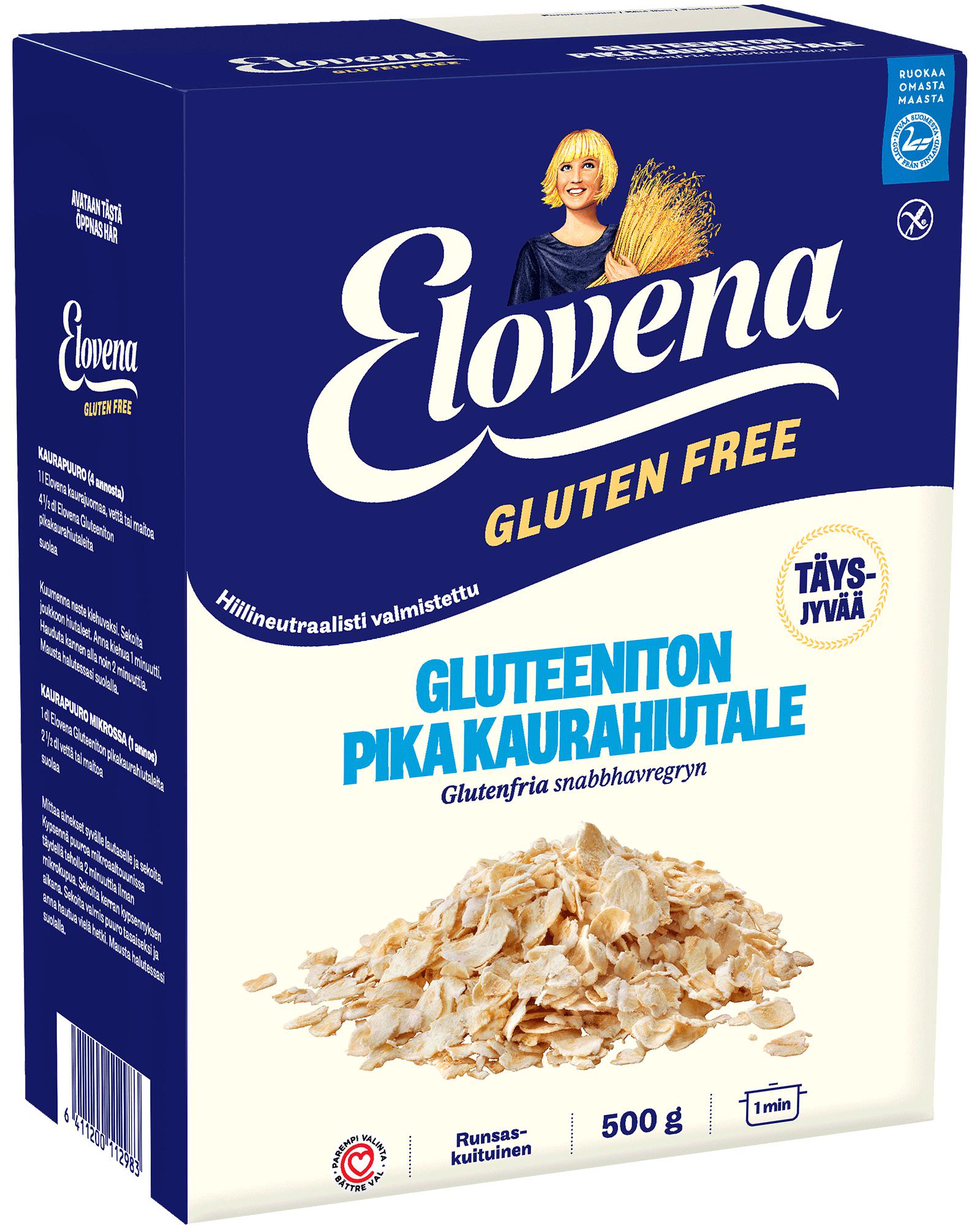 Овсянные хлопья Elovena Gluteeniton Pika Kaurahiutale Gluten Free Експрес 1 мин 500 г