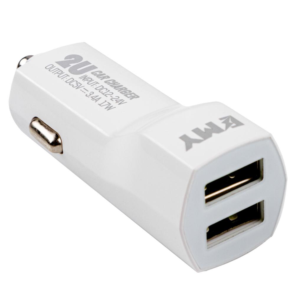 Автомобильное зарядное устройство Emy MY-30 2USB 3.4 А 17 Вт с кабелем Lightning White (MY-30-LW) Автомобильное зарядное устройство Emy MY-30 2USB 3.4 А 17 Вт с кабелем Lightning White (MY-30-LW)