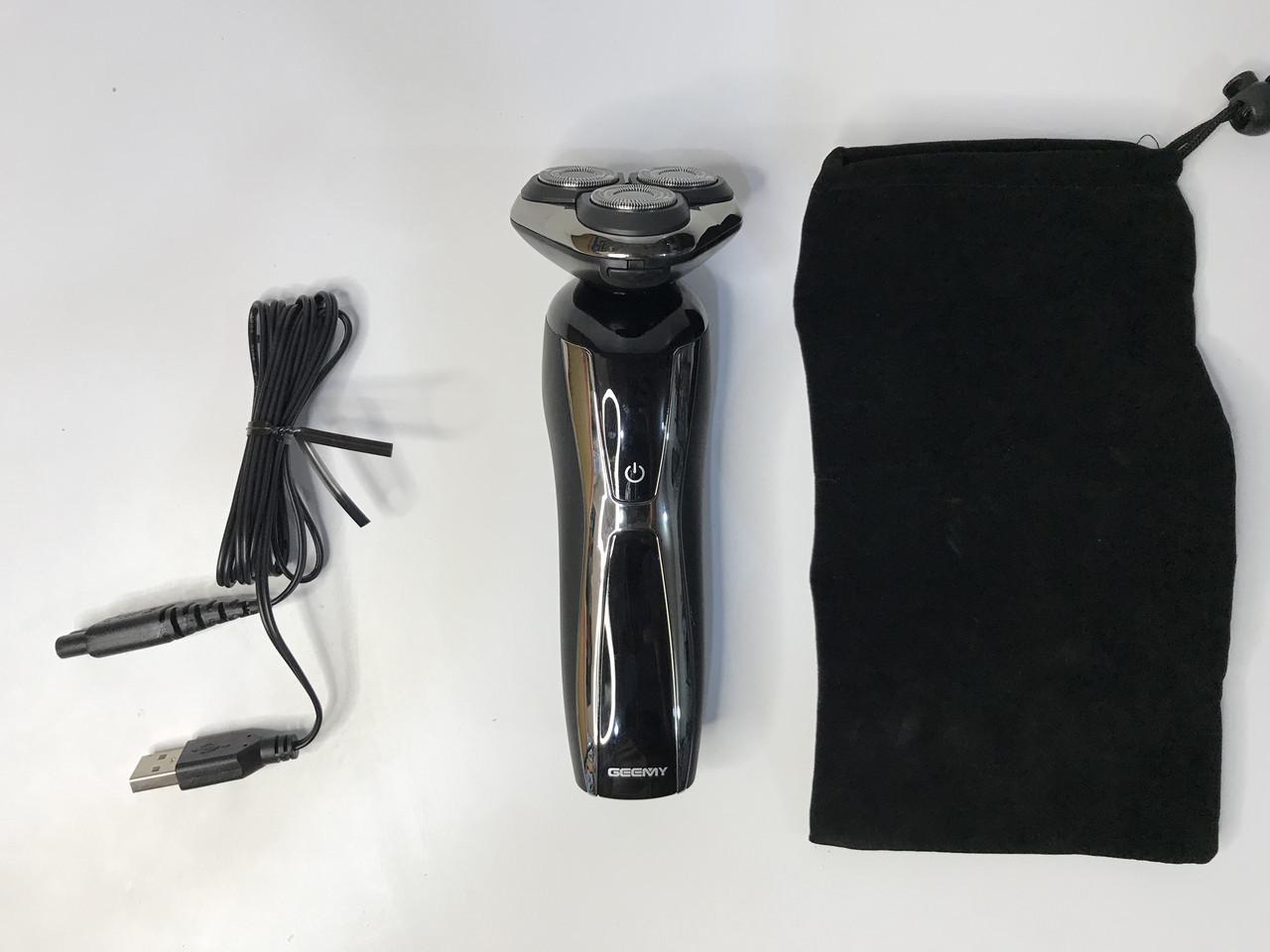 Мужская электробритва для бороды Geemy 503 роторная аккумуляторная