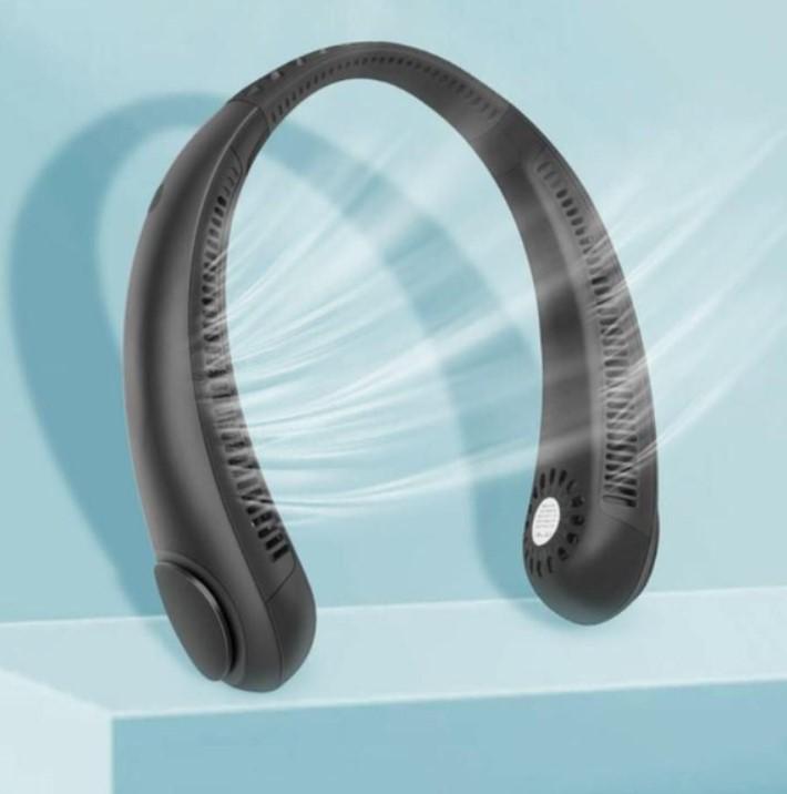 Вентилятор на шею безлопастный аккумуляторный FAN-01 трехскоростной 1200 mAh и питание от USB Черный - фото 2 Вентилятор на шею безлопастный аккумуляторный FAN-01 трехскоростной 1200 mAh и питание от USB Черный - фото 2