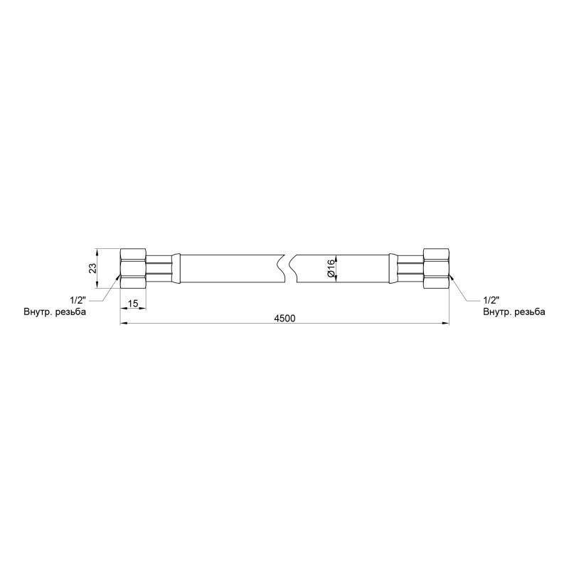 Підводка для газу гнучка SD Plus SD091G400 400 см Чорний (FRRS00011016) - фото 2