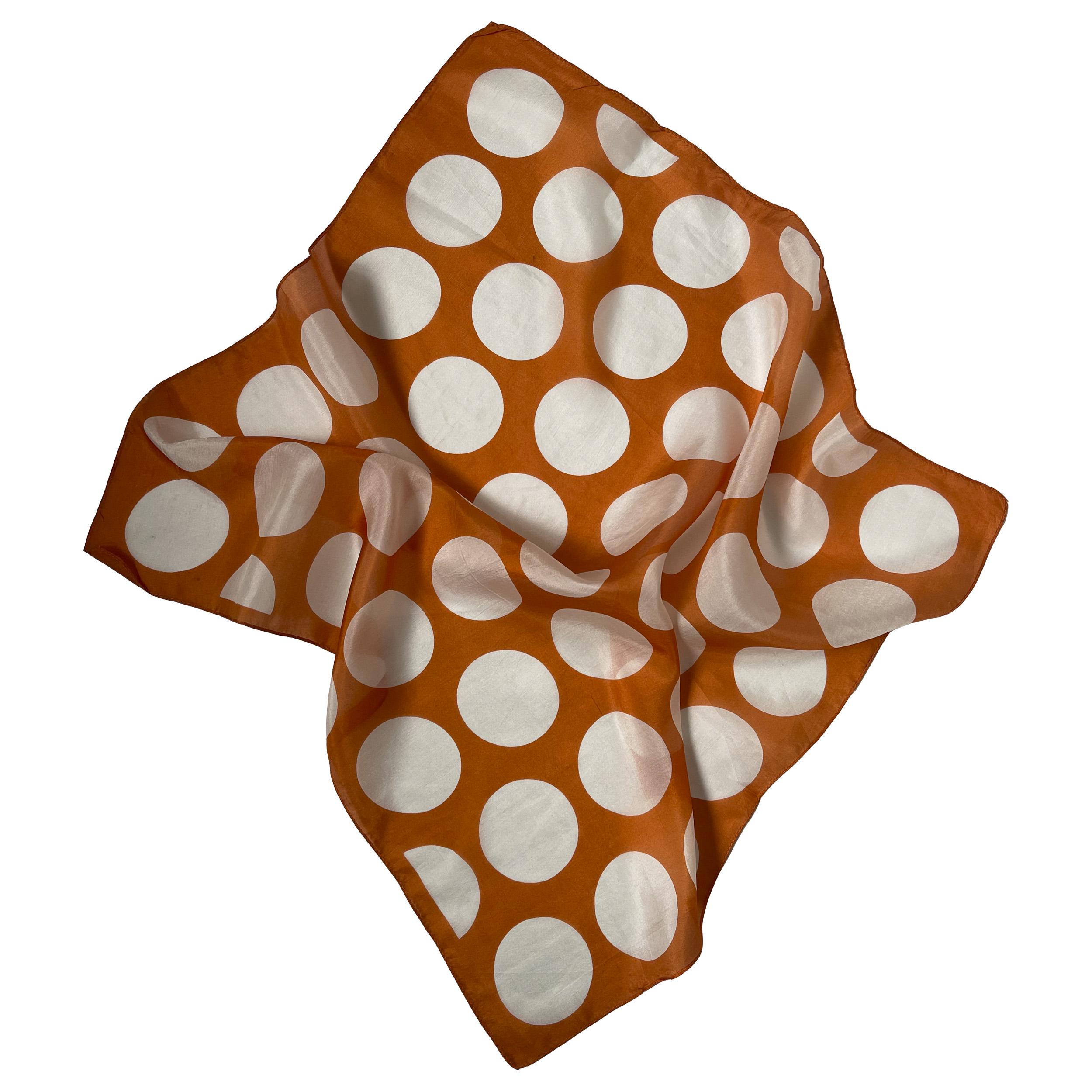 Натуральна шовкова хустка Silk Route 50х50 см Помаранчевий (1262)