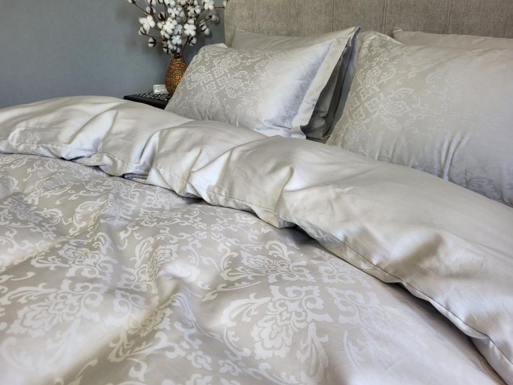 Комплект постельного белья Мир сатин жаккард Premium евро/наволочки 50х70/70х70 см Caspe Grey (6098) - фото 1 Комплект постельного белья Мир сатин жаккард Premium евро/наволочки 50х70/70х70 см Caspe Grey (6098) - фото 1