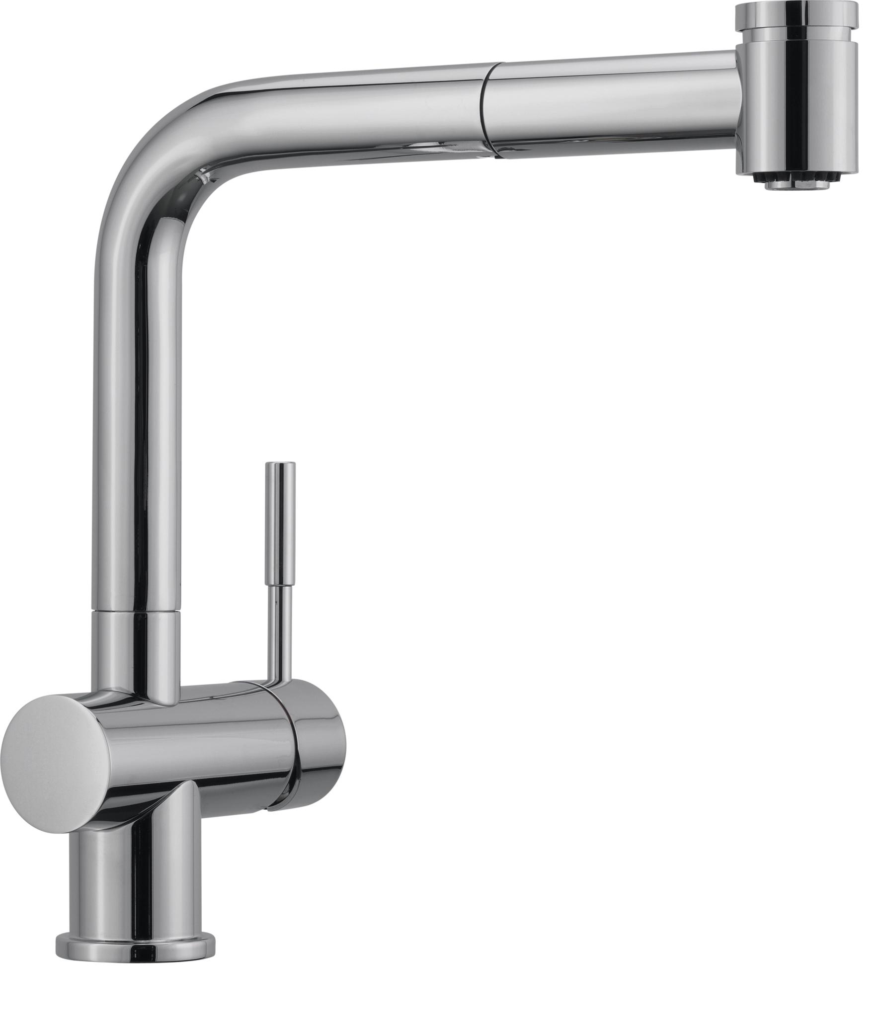 Кухонный смеситель Franke LOGIC PULL OUT с выдвижным изливом и функцией душа Хром (115.0081.528)