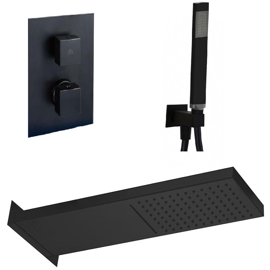 Душевая система скрытого типа Paffoni KIT CASCADE099NO с верхним душем Черный (228560)