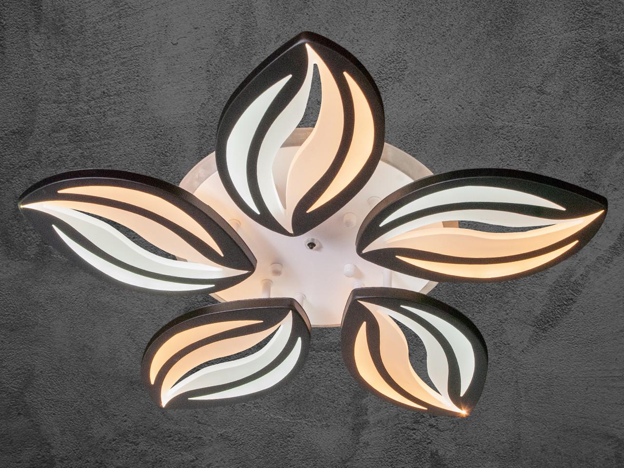 Люстра світлодіодна в спальню з диммером 8092-5BK-LS 75W Чорний (2400056814)